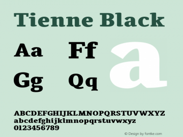 Tienne Black Version 001.001 Font Sample