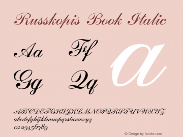 Russkopis Book Italic Version 0.1.0 Font Sample