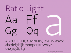 Ratio-Light 1.001 Font Sample