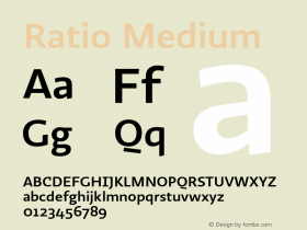 Ratio-Medium 1.001 Font Sample