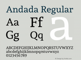 Andada Regular Version 1.002 Font Sample