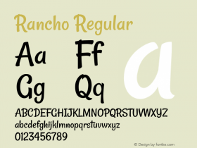 Rancho Regular Version 1.001 Font Sample