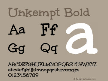 Unkempt Bold Version 1.002 Font Sample