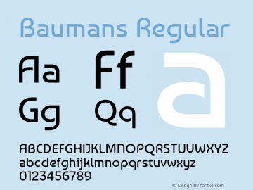 Baumans Regular Version 001.002 Font Sample