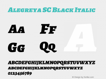 Alegreya SC Black Italic Version 1.004 Font Sample