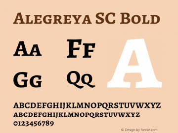 Alegreya SC Bold Version 1.004 Font Sample