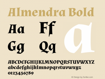 Almendra Bold Version 1.004 Font Sample