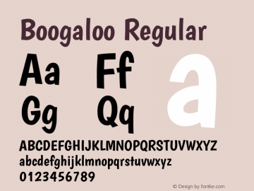 Boogaloo Regular Version 1.002 Font Sample