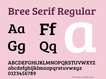 Bree Serif Regular Version 1.002 Font Sample