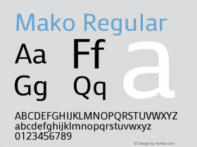 Mako Version 1.000 Font Sample