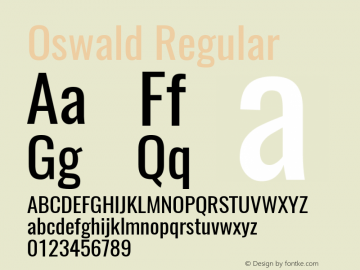 Oswald Regular Version 4.001 Font Sample