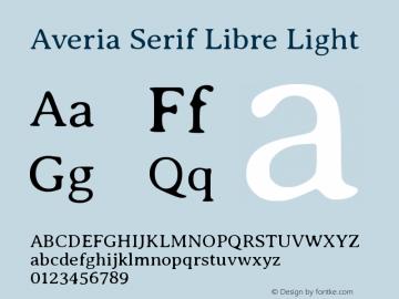 Averia Serif Libre Light Version 1.002 Font Sample