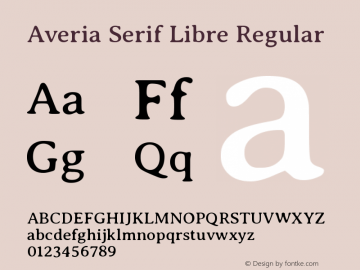 Averia Serif Libre Regular Version 1.002 Font Sample
