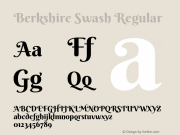 Berkshire Swash Regular Version 1.001 Font Sample