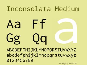 Inconsolata Medium Version 001.010 Font Sample