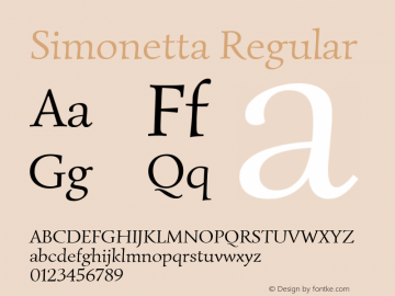 Simonetta Regular Version 1.003 Font Sample