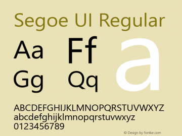 Segoe UI Version 5.24 Font Sample