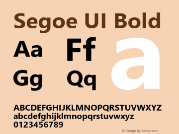 Segoe UI Bold Version 5.24 Font Sample