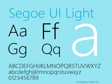 Segoe UI Light Version 5.25图片样张