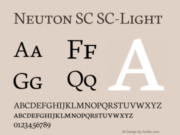Neuton SC Light Version 1.46 Font Sample