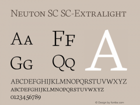 Neuton SC Extralight Version 1.4 Font Sample