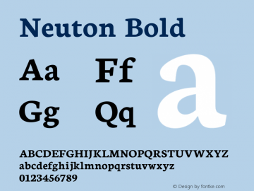 Neuton Bold Version 1.46 Font Sample