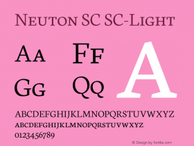 Neuton SC Light Version 1.46 Font Sample