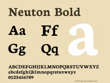 Neuton Bold Version 1.44 Font Sample