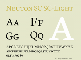 Neuton SC Light Version 1.46 Font Sample