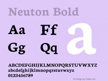 Neuton Bold Version 1.46 Font Sample