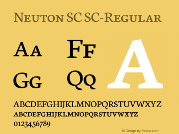 Neuton SC Regular Version 1.46 Font Sample