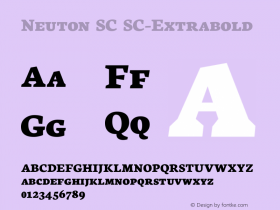 Neuton SC Extrabold Version 1.46 Font Sample