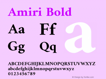 Amiri Bold Version 000.109 Font Sample