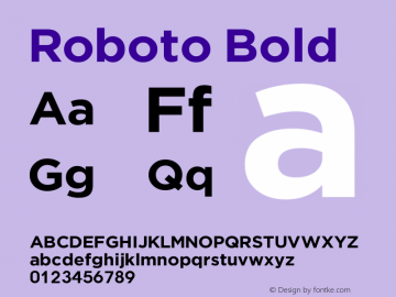 Roboto Bold Version 1.00000; 2011; Build 20120203 Font Sample
