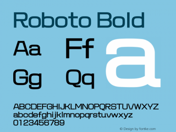 Roboto Bold Version 1.00000; 2011; Build 20120203 Font Sample