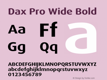 DaxPro-WideBold Version 7.504; 2006 Font Sample