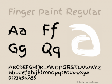 Finger Paint Regular Version 1.002 Font Sample