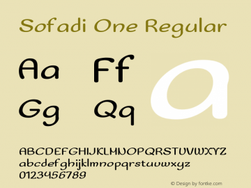 Sofadi One Regular Version 1.002 Font Sample