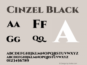 Cinzel Black Version 1.002;PS 001.002;hotconv 1.0.56;makeotf.lib2.0.21325图片样张