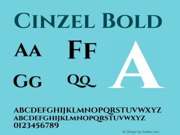 Cinzel Bold Version 1.002;PS 001.002;hotconv 1.0.56;makeotf.lib2.0.21325图片样张