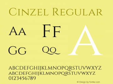 Cinzel Regular Version 1.002;PS 001.002;hotconv 1.0.56;makeotf.lib2.0.21325 Font Sample