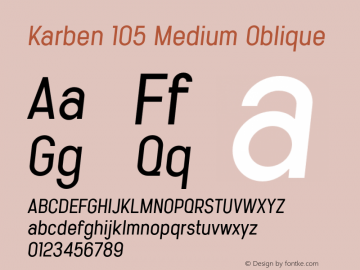 Karben105-MediumOblique Version 1.000图片样张