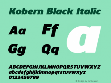 Kobern-BlackItalic Version 1.001;PS 001.001;hotconv 1.0.56;makeotf.lib2.0.21325图片样张
