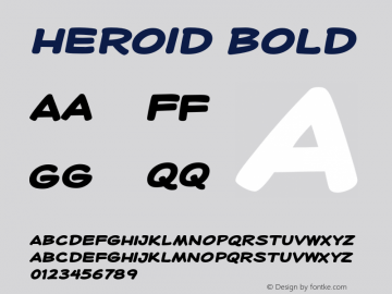 Heroid-Bold Version 1.000 2005 initial release Font Sample