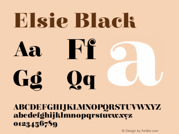 Elsie Black 1.002 Font Sample