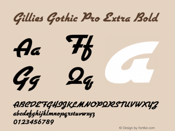 GilliesGothicPro-ExtraBold Version 2.000 Font Sample