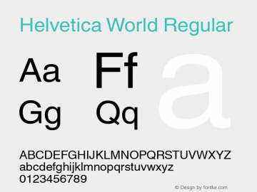 Helvetica World Version 1.05 b102图片样张
