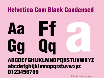 Helvetica Com Black Condensed Version 1.01 Font Sample