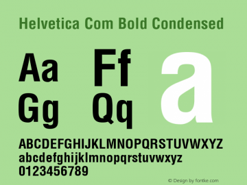 Helvetica Com Bold Condensed Version 1.01图片样张