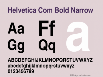 Helvetica Com Bold Narrow Version 1.30图片样张
